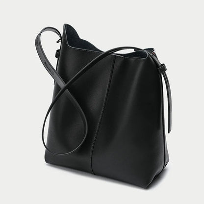 2024 New All-match Casual Crossbody Shoulder Bags Luxury Cintage Genuine Leather Bucket Totes Large Capacity Commuter Bolsos
