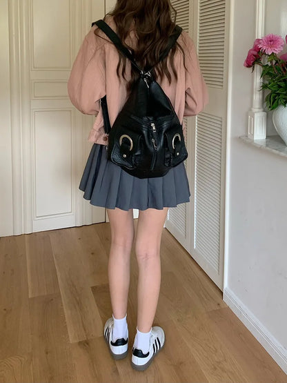 2024 New All-match Commuter Shoulder Bags Large Capacity Versatile Message Bag For Student Solid Soft PU Leather Bolsas Mujer