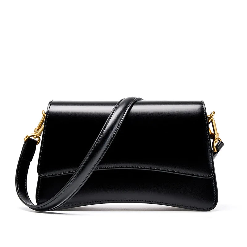 2024 New All-match One Shoulder Crossbody Bag High Quality Cowhide Niche Underarm Handbags French Style Commuter Elegant Bolsas