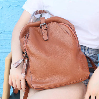 2024 New Backpacks For Women Soft Lichee Pattern Cowhide All-match Back Pack Fashion Trendy Large Capacity Mochilas Bolsas