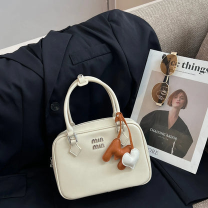 2024 New Bowling Bag for Women Small and Large Capacity Boston Pillow Bag Soft Leather Fashion Handheld Crossbody Bag