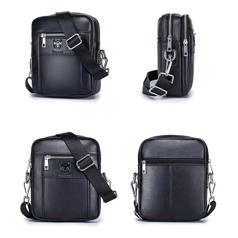 2024 New Brand Genuine Leather Man Shoulder Bags fashion vertical flap cow Male Men's Handbag Casual Tote handbags
