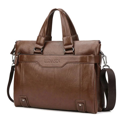 2024 New Briefcase Fashion men's PU Leather Men Bags Business Brand Male Briefcases Hands laptop bag High Quality