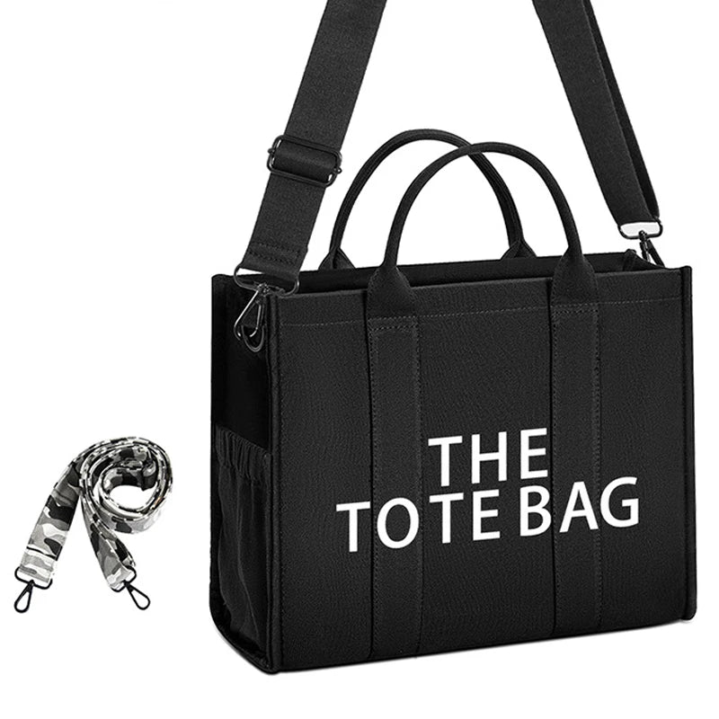 2024 New British Fashion Canvas Tote Bag for Women Crossbody Leisure Men Casual Commuting Handbag Shoulder Bag