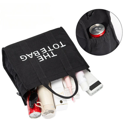 2024 New British Fashion Canvas Tote Bag for Women Crossbody Leisure Men Casual Commuting Handbag Shoulder Bag