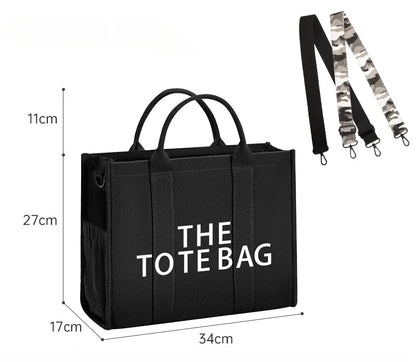 2024 New British Fashion Canvas Tote Bag for Women Crossbody Leisure Men Casual Commuting Handbag Shoulder Bag