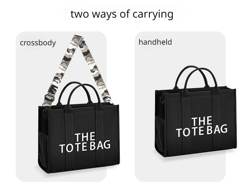 2024 New British Fashion Canvas Tote Bag for Women Crossbody Leisure Men Casual Commuting Handbag Shoulder Bag
