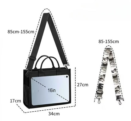 2024 New British Fashion Canvas Tote Bag for Women Crossbody Leisure Men Casual Commuting Handbag Shoulder Bag