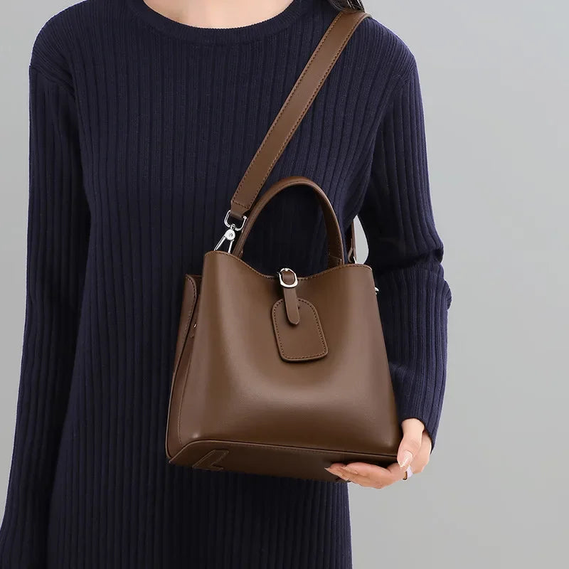 2024 New Bucket Bag Crossbody Women's Bag Large Capacity Genuine Leather Shoulder Bag Designer Bags Luxury