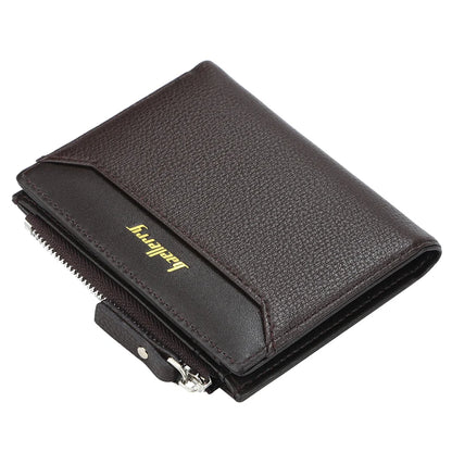 2024 New Business Men's Leather Wallet Large Capacity Card Holders Zipper Coin Purse Drop Shipping Mini Short Wallets for Men
