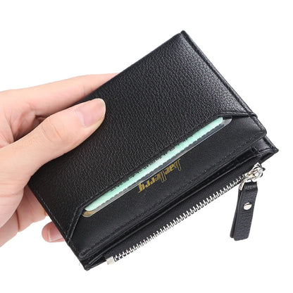 2024 New Business Men's Leather Wallet Large Capacity Card Holders Zipper Coin Purse Drop Shipping Mini Short Wallets for Men