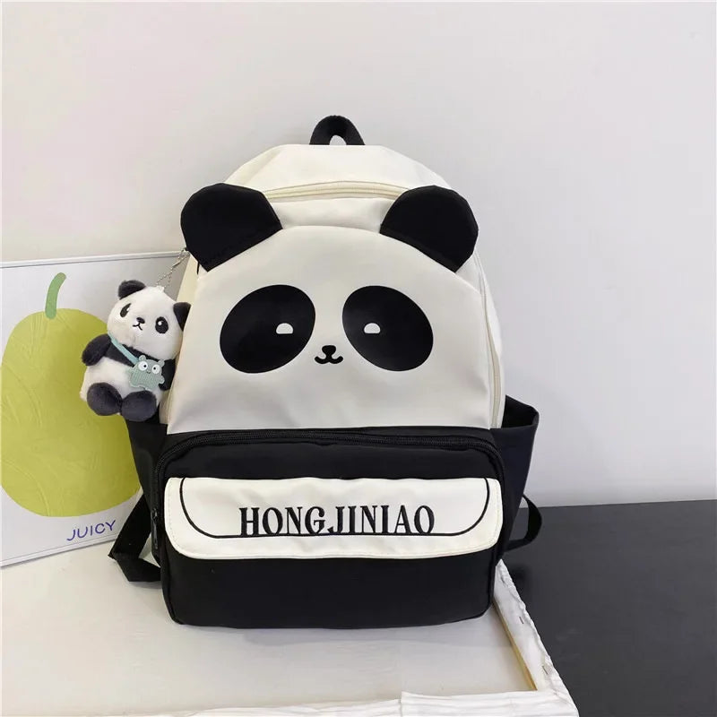 2024 New Cartoon Panda Schoolbags Lightweight Primary School Student Bookbags Waterproof Outdoor Backpack Travel Bag