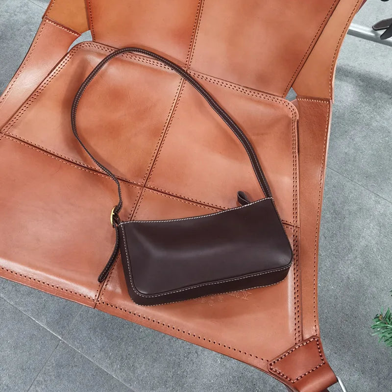 2024 New Casual All-match Underarm Shoulder Bags Solid Color All-match Casual Handbags Female Minority Light Luxury Purses
