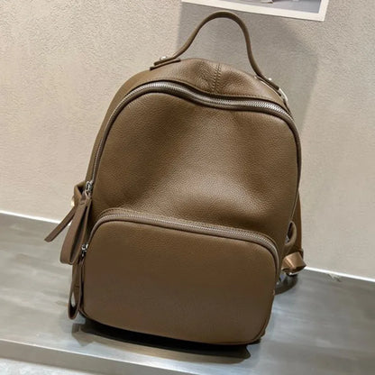 2024 New Cowhide Leather Shoulder Bags Large Capacity Practical Versatile Travel Bag Fashion Design Female School Laptop Bookbag