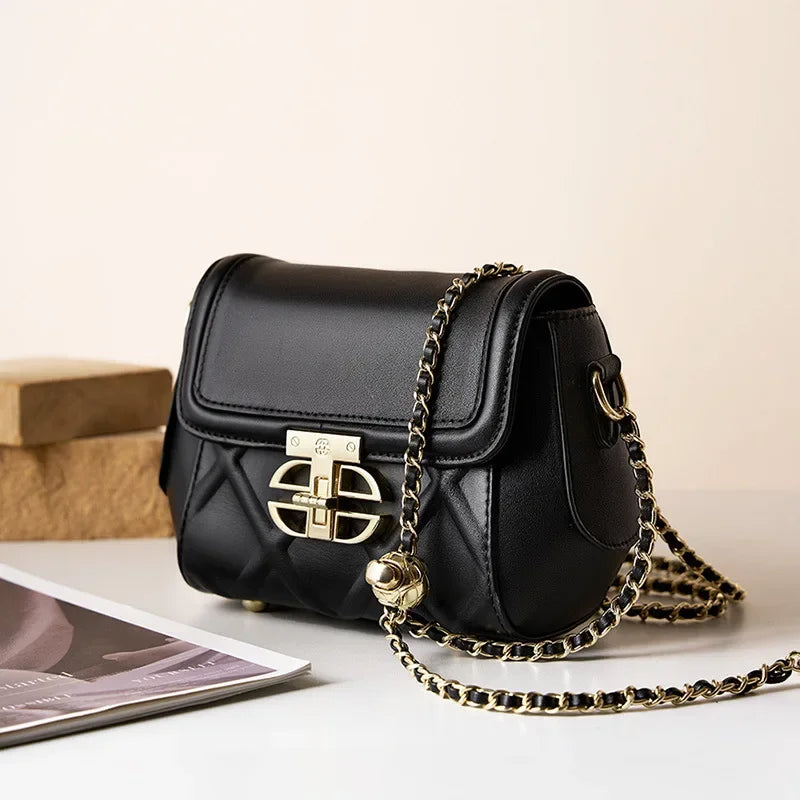 2024 New Crossbody Bags Women’s Bag Genuine Leather Chain Bag Shoulder Bag Purses and Handbags  Luxury Designer Handbag