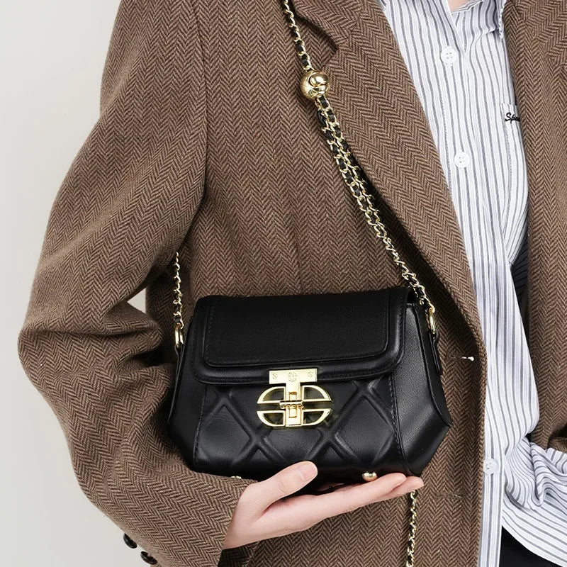 2024 New Crossbody Bags Women’s Bag Genuine Leather Chain Bag Shoulder Bag Purses and Handbags  Luxury Designer Handbag