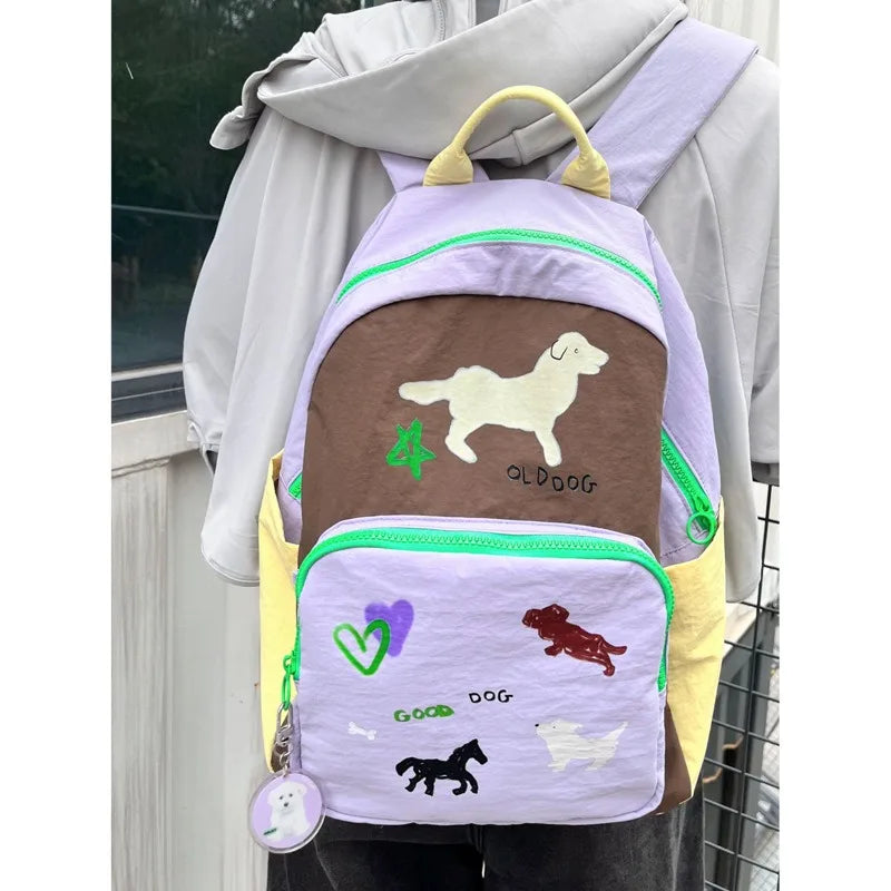 2024 New Design Graffiti Colorful Lightweight Backpack Women Computer Travel Backpack Cute