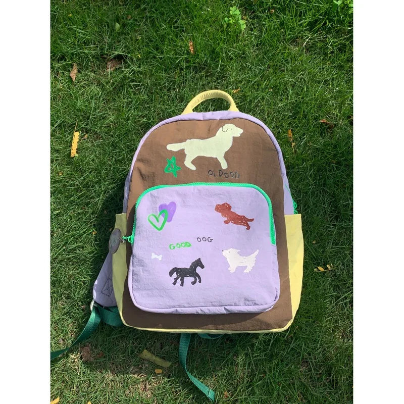 2024 New Design Graffiti Colorful Lightweight Backpack Women Computer Travel Backpack Cute