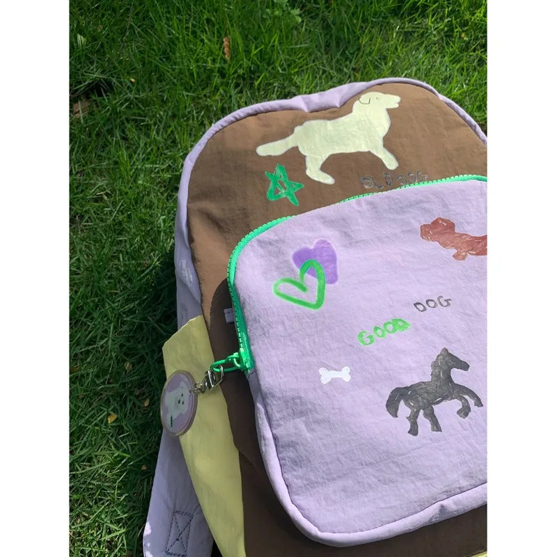 2024 New Design Graffiti Colorful Lightweight Backpack Women Computer Travel Backpack Cute