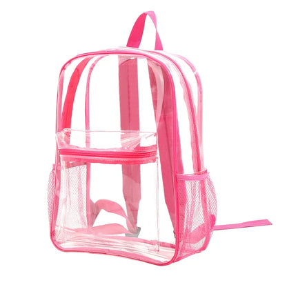2024 New Design Transparent School Backpack PVC Waterproof Students Schoolbag Travel Bagpack Storage Bag College Bookbag Mochila