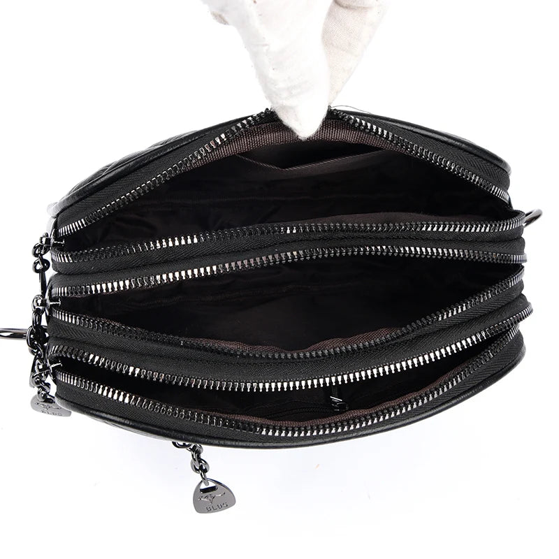2024 New Designer Multi-pocket Women Tote Bag High Quality Soft Leather Female Shoulder Messenger Bags Luxury Ladies Handbag Sac