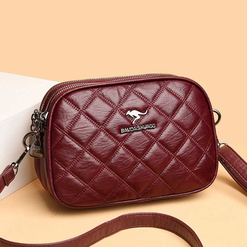 2024 New Designer Multi-pocket Women Tote Bag High Quality Soft Leather Female Shoulder Messenger Bags Luxury Ladies Handbag Sac