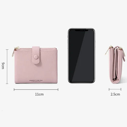 2024 New Double Zipper Pocket Ladies Wallet Pu Leather Large-Capacity Coin Purse, Female Card Hand Bag