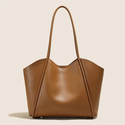2024 New Elegant One Shoulder Tote Bag Autumn Winter Fashion Commuter Soft Cowhide Handbags Large Capacity Practical Handbags