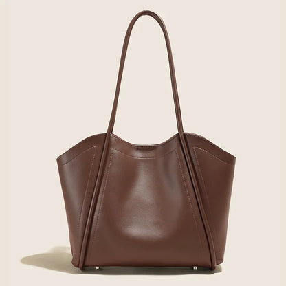 2024 New Elegant One Shoulder Tote Bag Autumn Winter Fashion Commuter Soft Cowhide Handbags Large Capacity Practical Handbags