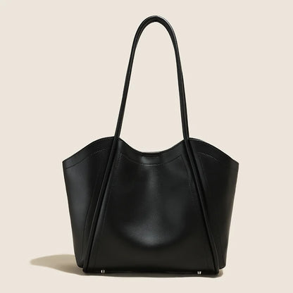 2024 New Elegant One Shoulder Tote Bag Autumn Winter Fashion Commuter Soft Cowhide Handbags Large Capacity Practical Handbags