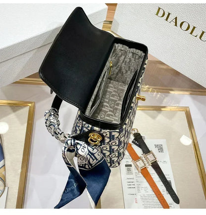 2024 New Embroidery Fashion Box Cosmetic Totes High Quality Shoulder Messenger Bags Luxury Casual Women Purse And Handbags