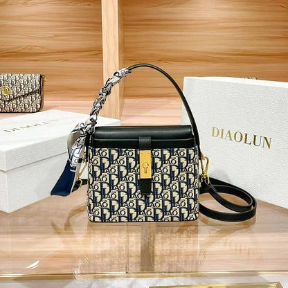 2024 New Embroidery Fashion Box Cosmetic Totes High Quality Shoulder Messenger Bags Luxury Casual Women Purse And Handbags