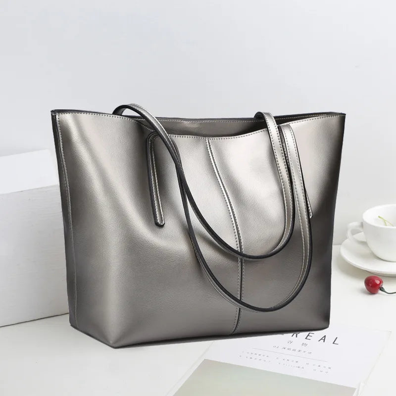 2024 New Fashion Casual Genuine Leather Women Bags All-match Trendy Handbags Large Capacity Versatile Practical Tote Bolsos