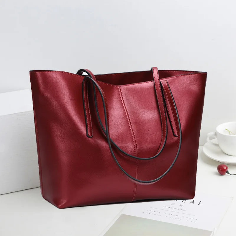 2024 New Fashion Casual Genuine Leather Women Bags All-match Trendy Handbags Large Capacity Versatile Practical Tote Bolsos