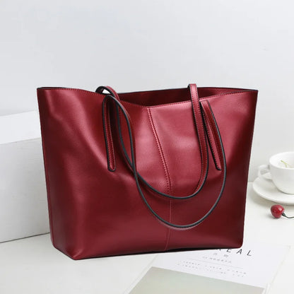 2024 New Fashion Casual Genuine Leather Women Bags All-match Trendy Handbags Large Capacity Versatile Practical Tote Bolsos