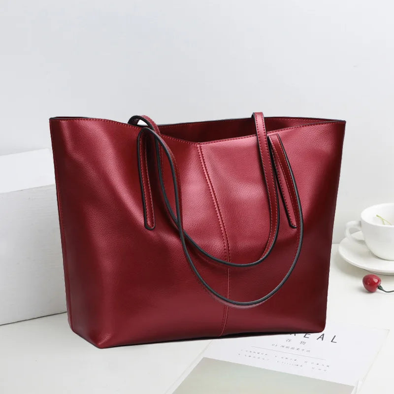 2024 New Fashion Casual Genuine Leather Women Bags All-match Trendy Handbags Large Capacity Versatile Practical Tote Bolsos