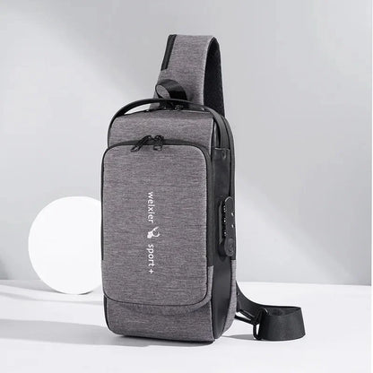 2024 New Fashion Chest Men's Crossbody Waterproof Shoulder Bags with USB Charging Short Trip For Male Travel Pack bag