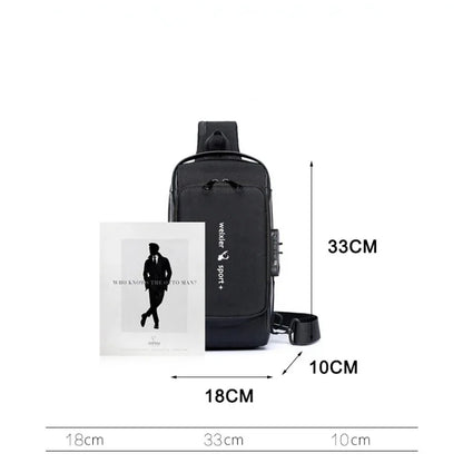 2024 New Fashion Chest Men's Crossbody Waterproof Shoulder Bags with USB Charging Short Trip For Male Travel Pack bag
