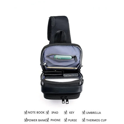 2024 New Fashion Chest Men's Crossbody Waterproof Shoulder Bags with USB Charging Short Trip For Male Travel Pack bag