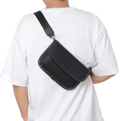 2024 New Fashion Chest Small Square PU Leather Black Shoulder s Luxury Brand Mobile Phone Messenger Bag hand