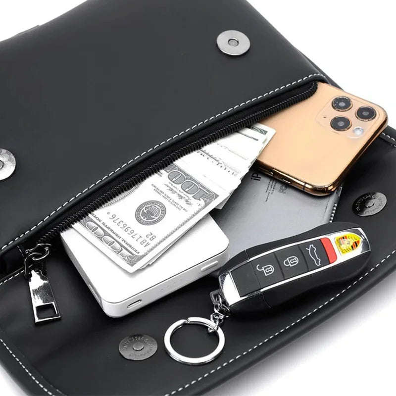 2024 New Fashion Chest Small Square PU Leather Black Shoulder s Luxury Brand Mobile Phone Messenger Bag hand