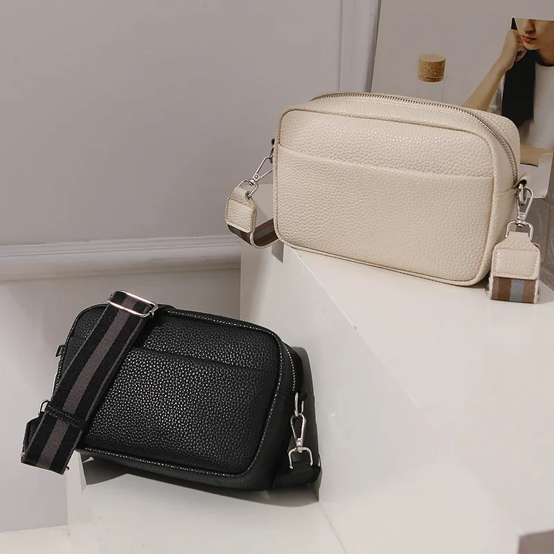 2024 New Fashion Female Shoulder Bag Solid Color PU Leather Women Shoulder Crossbody Casual Trendy Small Bag
