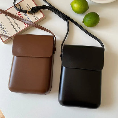 2024 New Fashion Flap Crossbody Bags Women PU Leather Mini Phone Bag Solid Simple All-match Handbags Female Shoulder Purses