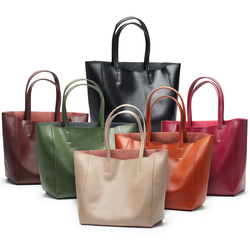 2024 New Fashion Large-capacity Mommy Shopping Bag Versatile Commuter Tote Bag Cowhide Luxury Practical Bolsos Mujer Feminino