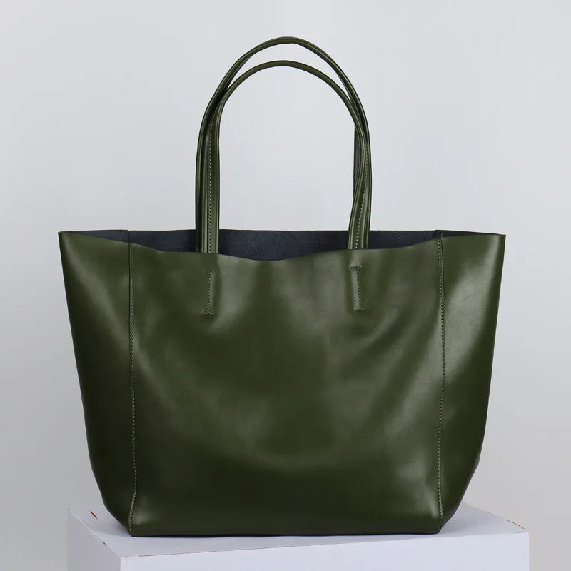 2024 New Fashion Large-capacity Mommy Shopping Bag Versatile Commuter Tote Bag Cowhide Luxury Practical Bolsos Mujer Feminino