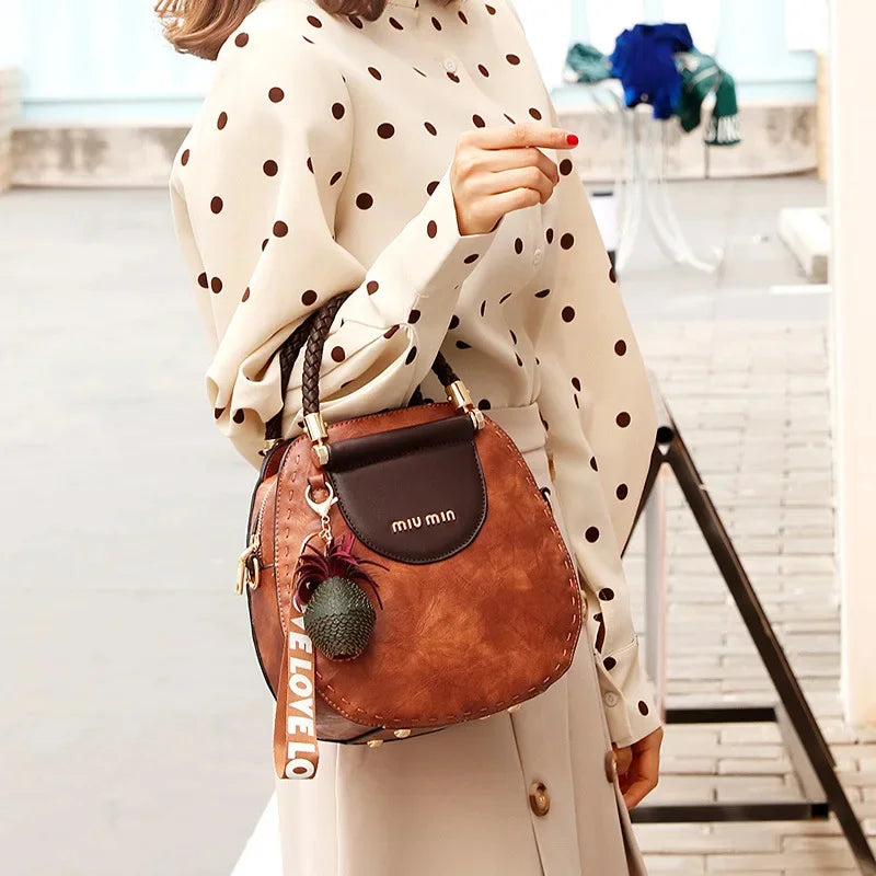 2024 New Fashion Leather Handbag Vintage Shoulder Elegant High Quality Pu Women Totes Crossbody Bags