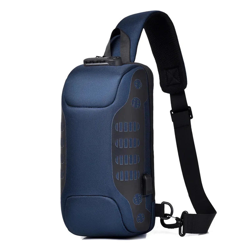 2024 New Fashion Men Chest Anti-theft side for men Shoulder Waterproof sling bag USB charging Crossbody Bag