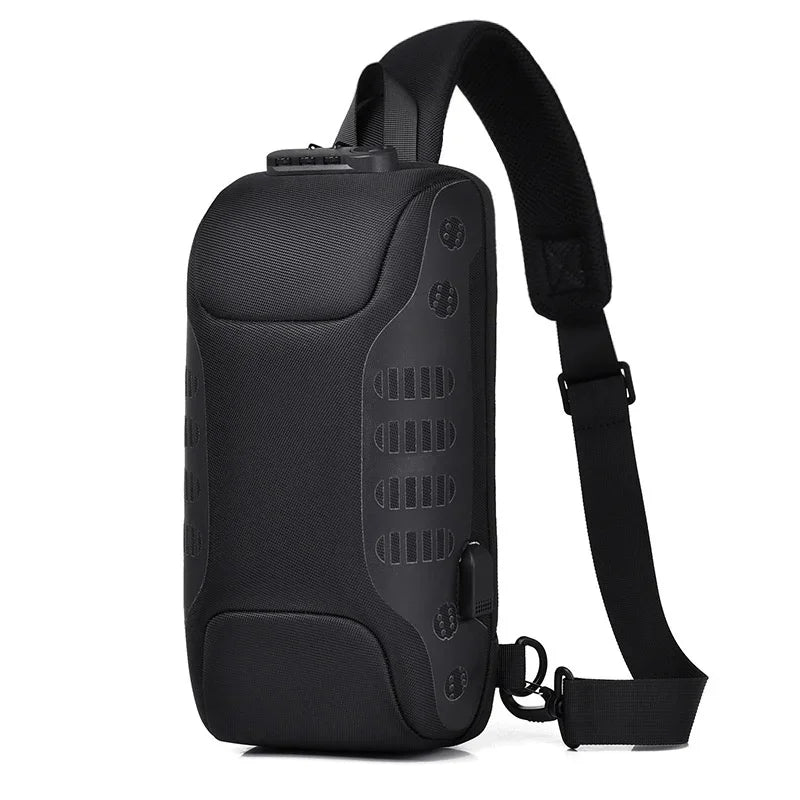 2024 New Fashion Men Chest Anti-theft side for men Shoulder Waterproof sling bag USB charging Crossbody Bag