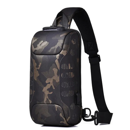 2024 New Fashion Men Chest Anti-theft side for men Shoulder Waterproof sling bag USB charging Crossbody Bag