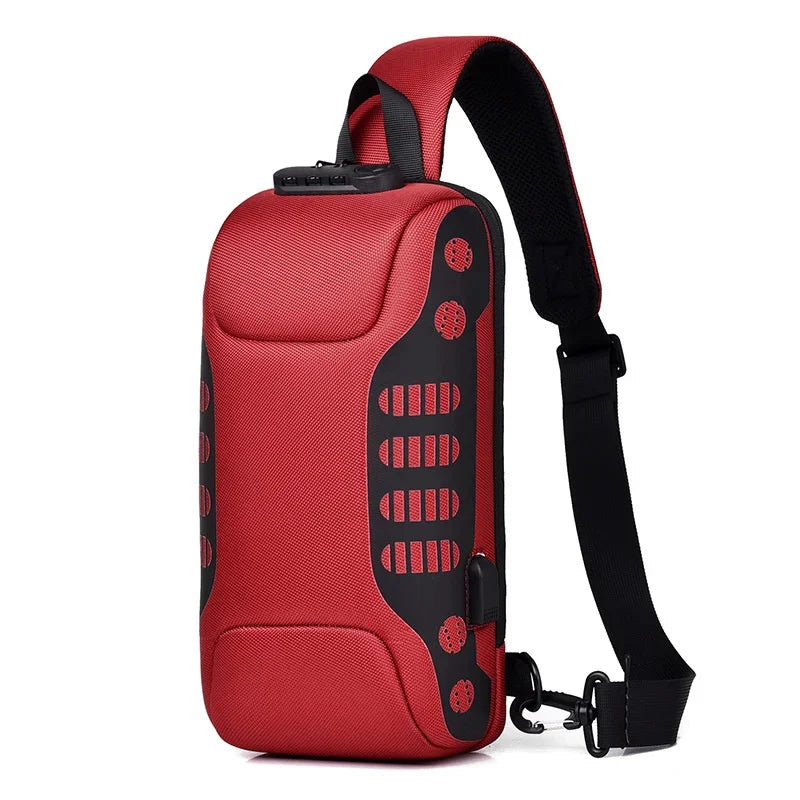 2024 New Fashion Men Chest Anti-theft side for men Shoulder Waterproof sling bag USB charging Crossbody Bag